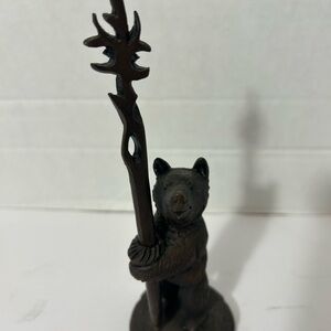Antique(?) Black Forest Bear Folk Art Carved(?) Or Carved-Look Pen Holder